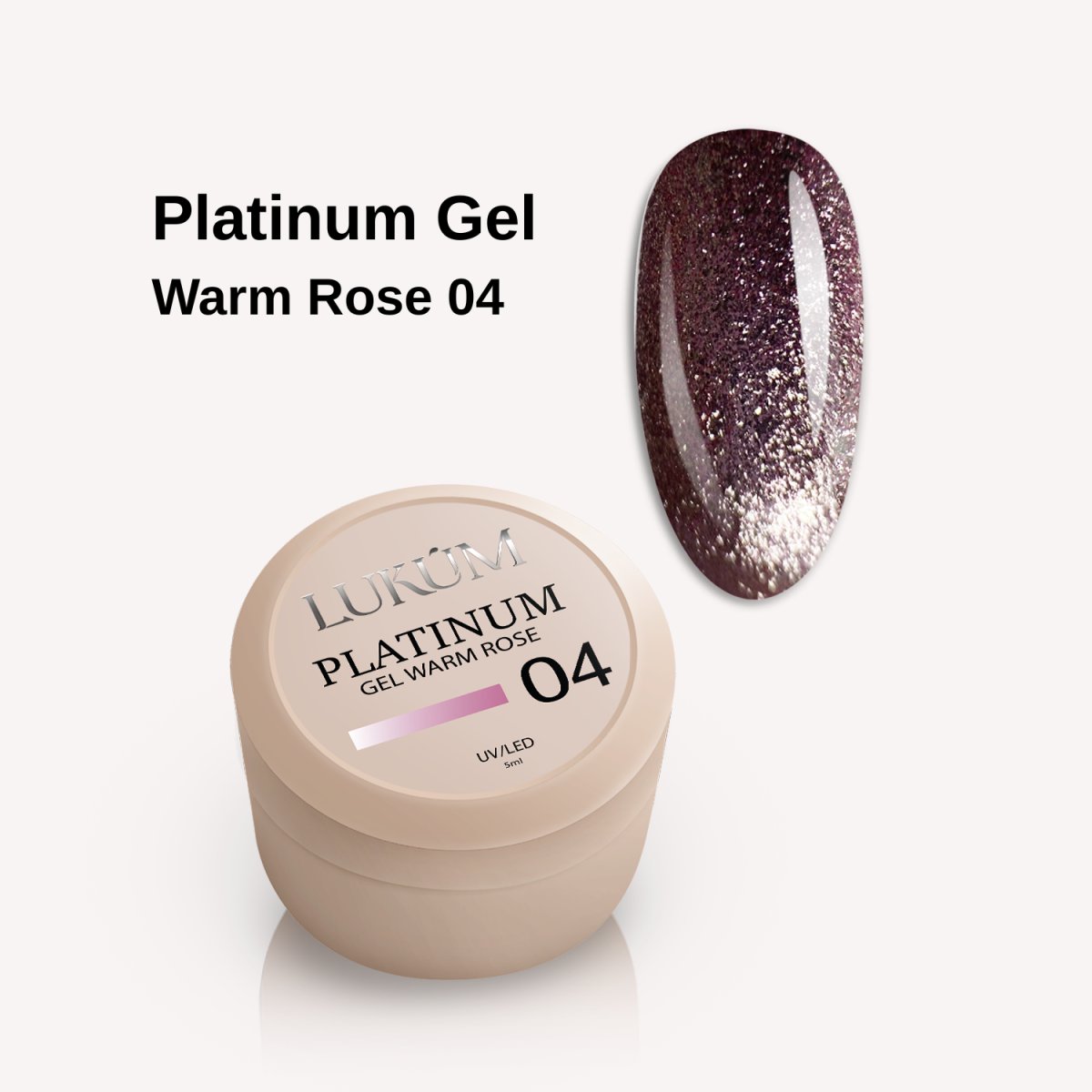 Lukum Platinum gel 04, 5 ml (Warm Rose)