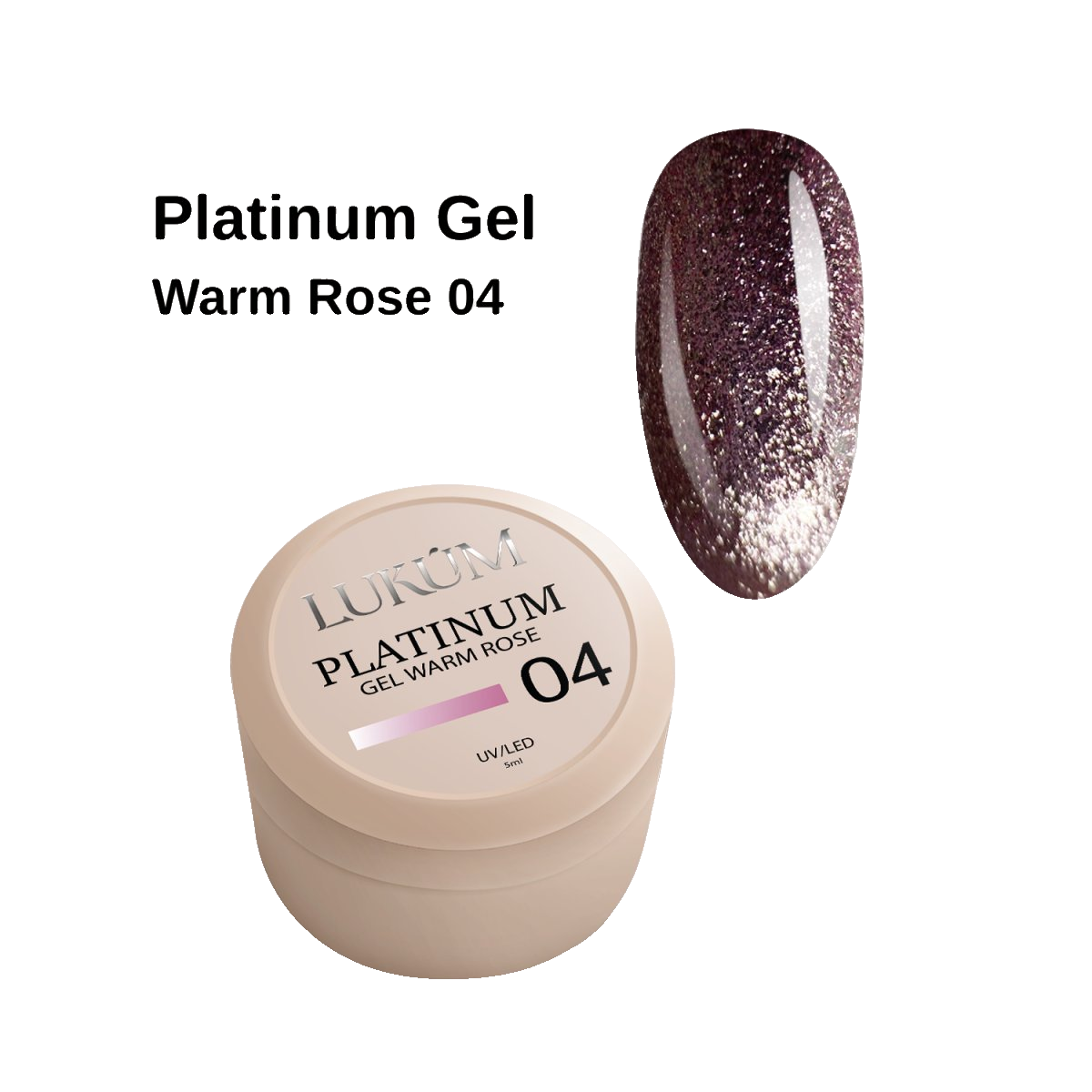 Lukum Platinum gel 04, 5 ml (Warm Rose)