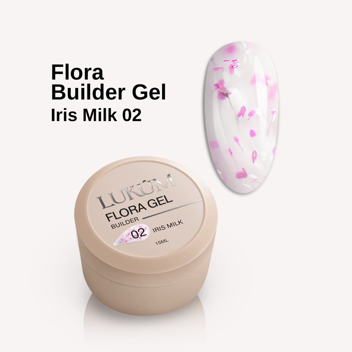 Lukum Flora Builder Gel 02, 15 ml (Iris Milk)