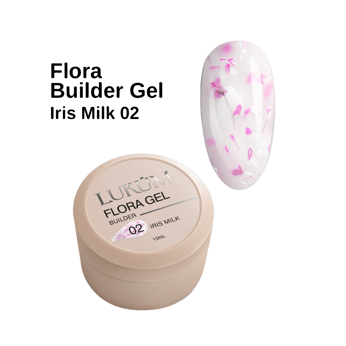 Lukum Flora Builder Gel 02, 15 ml (Iris Milk)
