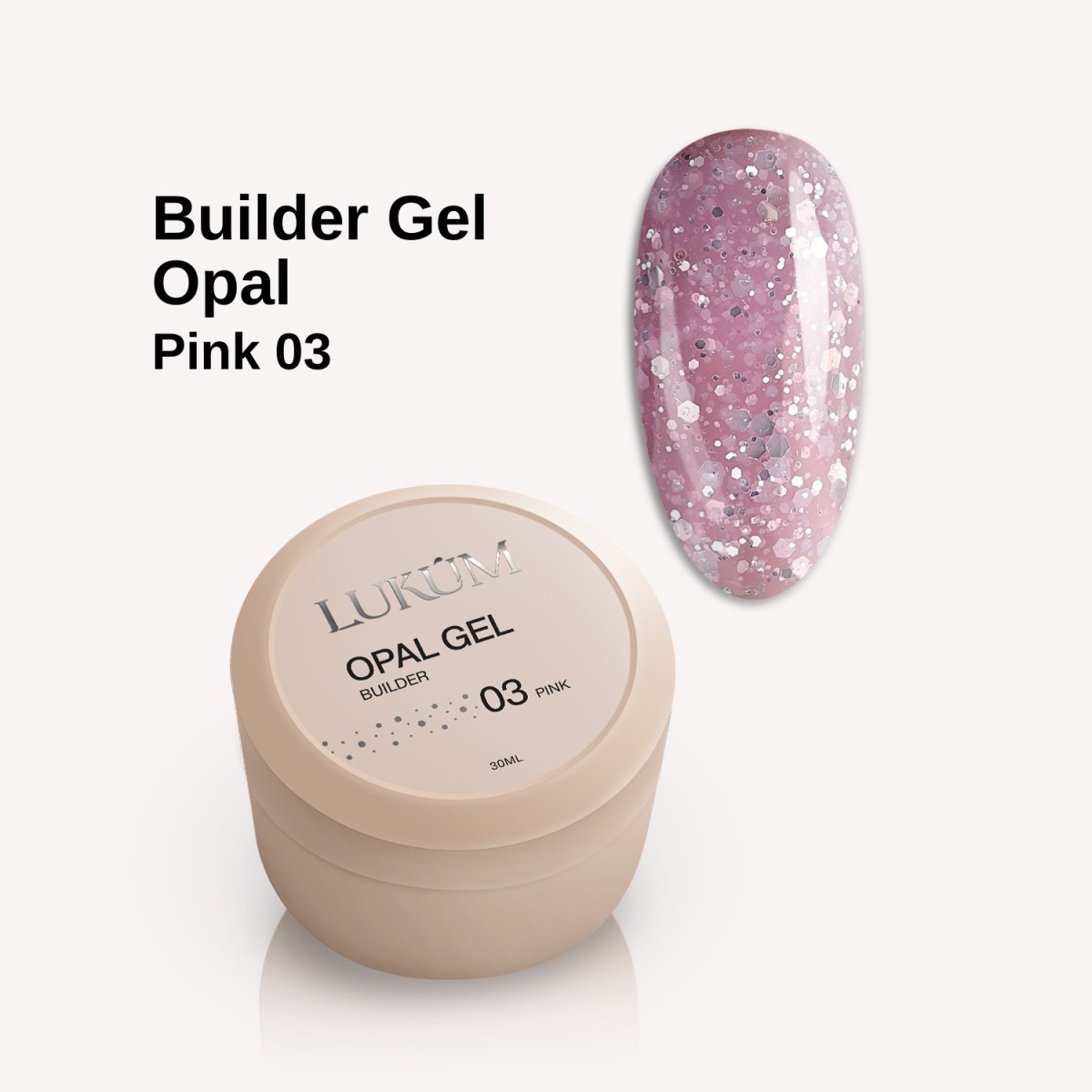 Lukum Opal Builder Gel 03, 15 ml (Pink)
