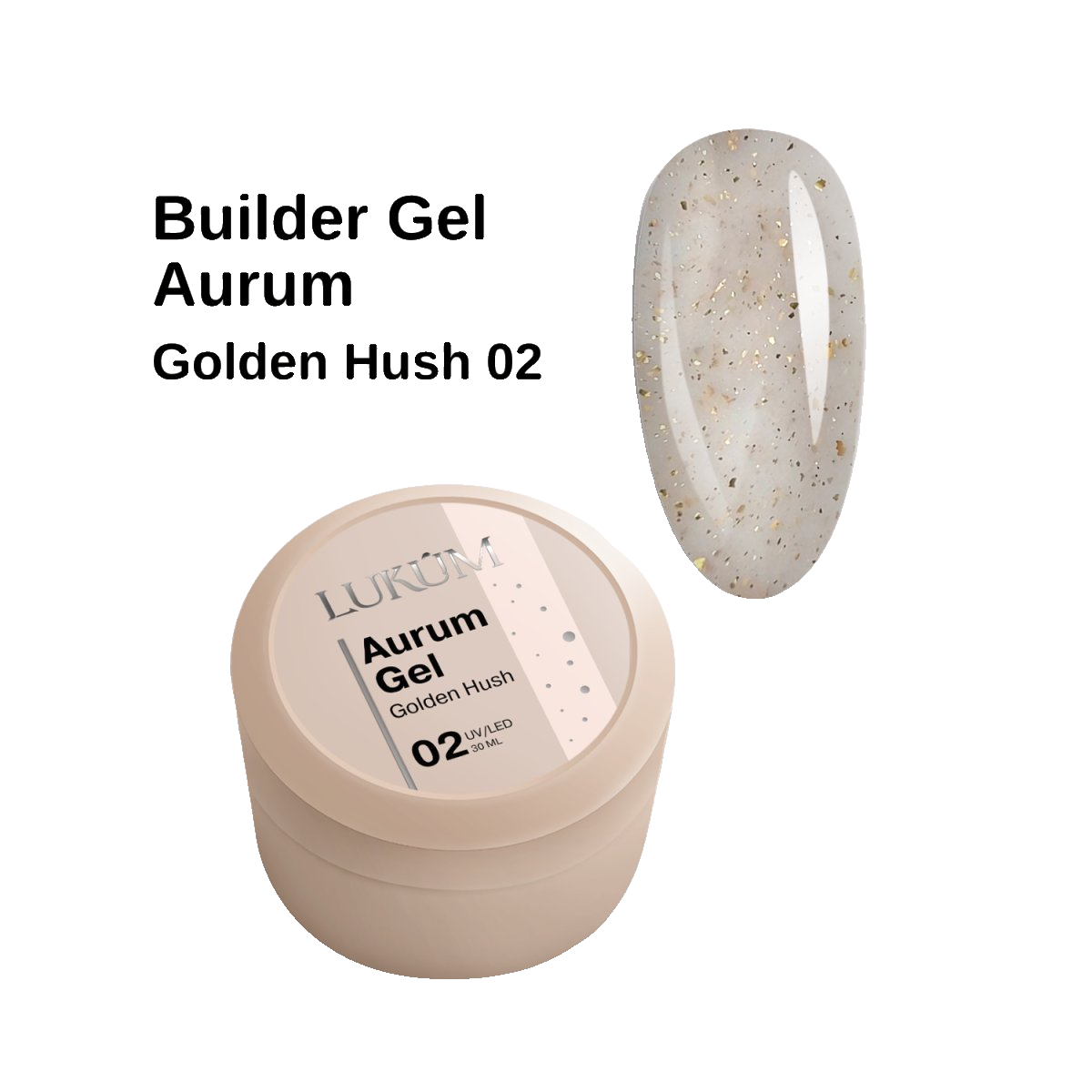 Lukum Aurum Builder Gel 02, 30 ml (Golden Hush)