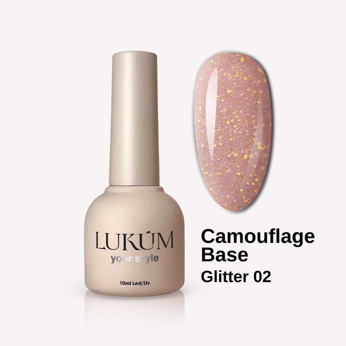 Lukum Glitter Cover Base 02, 30 ml
