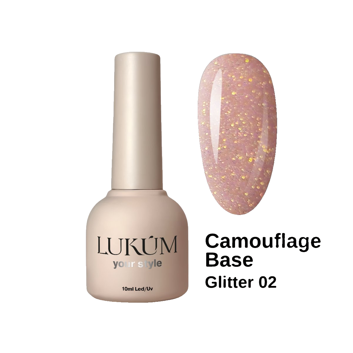 Lukum Glitter Cover Base 02, 30 ml