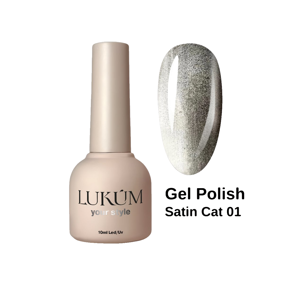 Lukum Satin Cat Eye Gel Polish 01, 10 ml