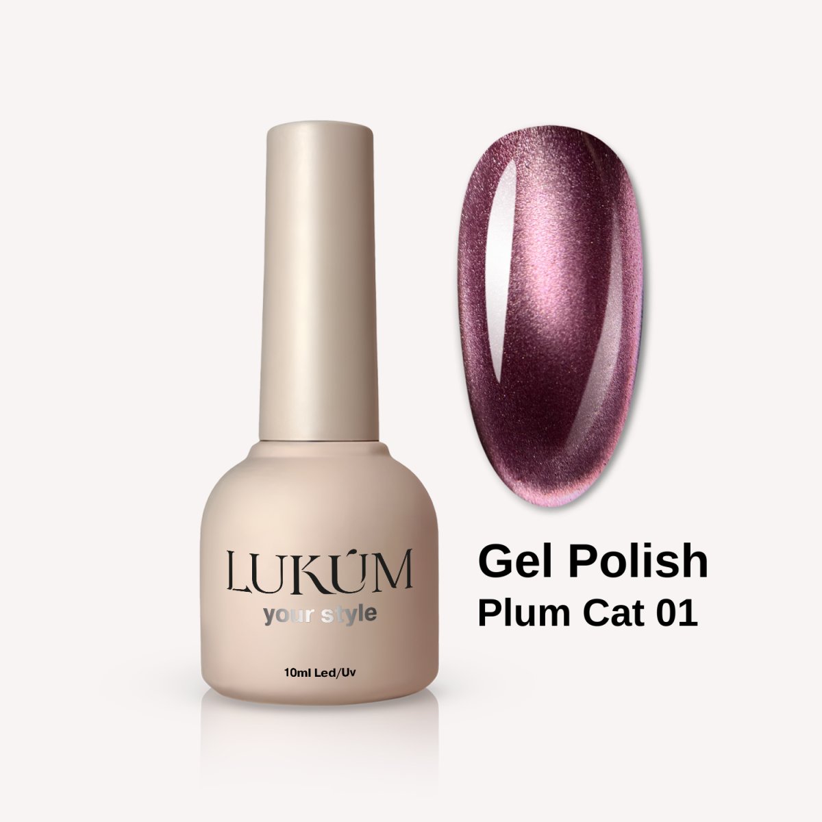 Lukum Plum Cat Eye Gel Polish 01, 10 ml