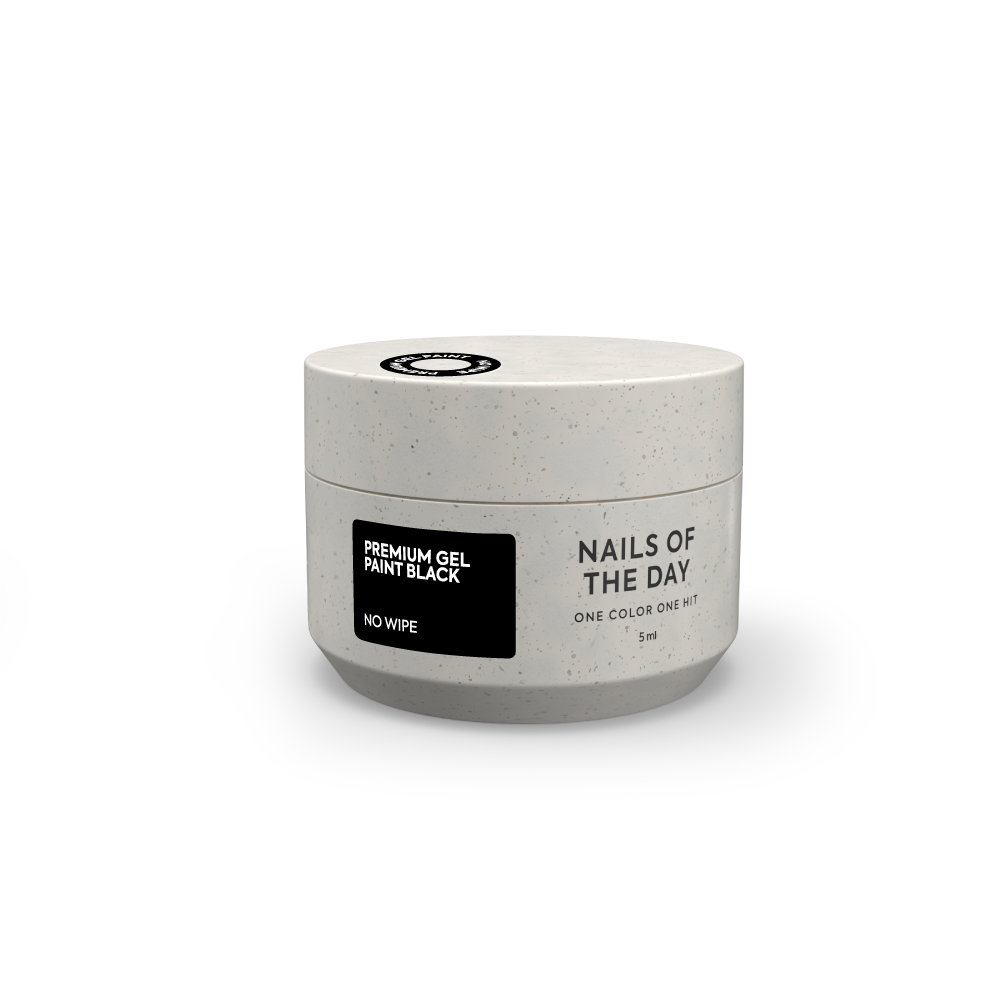 NAILSOFTHEDAY Premium gel paint Black no wipe — черная гель-фарба без липкого слоя, 5 мл