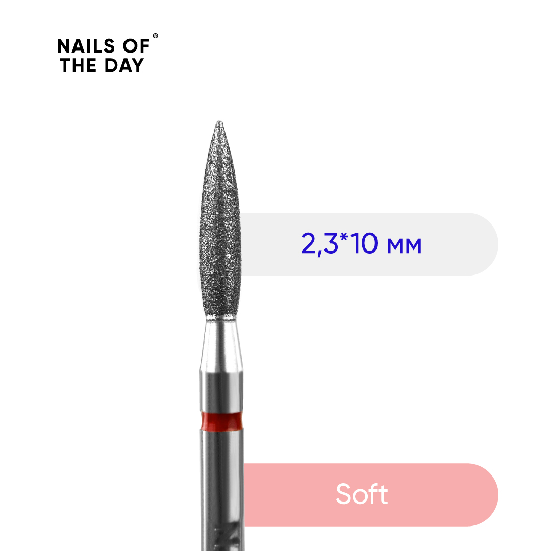 Nailsoftheday Leeklõikur - teemantleeklõikur punane, 2,3*10 mm