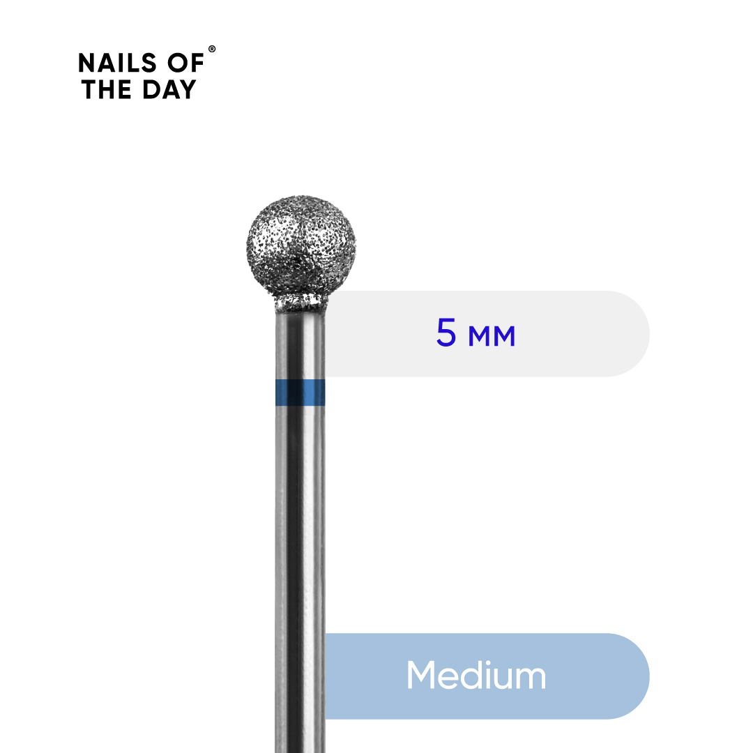 Nailsoftheday kuullõikur - sinine teemantkuulilõikur, 5 mm.