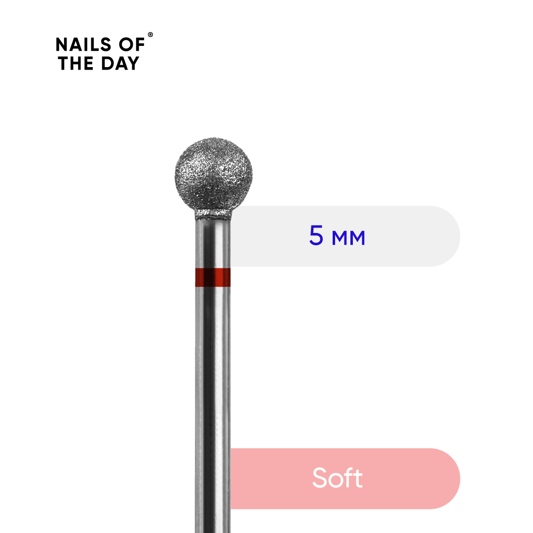 Nailsoftheday kuullõikur - punane teemantkuulilõikur, 5 mm.