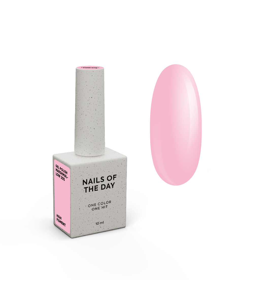 NAILSOFTHEDAY Gel Polish Marshmallow — heleroosa ühe kihi kattev geellakk, 10 ml