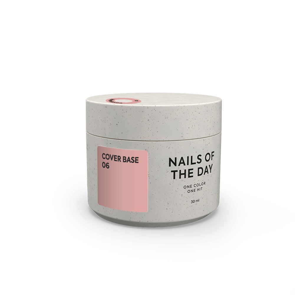 Nailsoftheday Cover base 06 — nude-virsikuvärvi kamuflaaž aluslakk küüntele, 30 ml