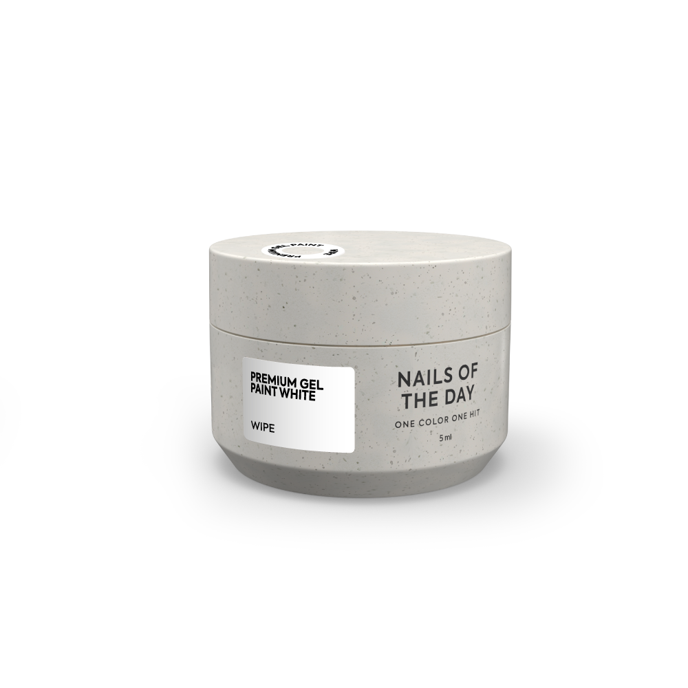 NAILSOFTHEDAY Premium geelvärv White wipe — valge kleepuva kihiga geelvärv, 5 ml