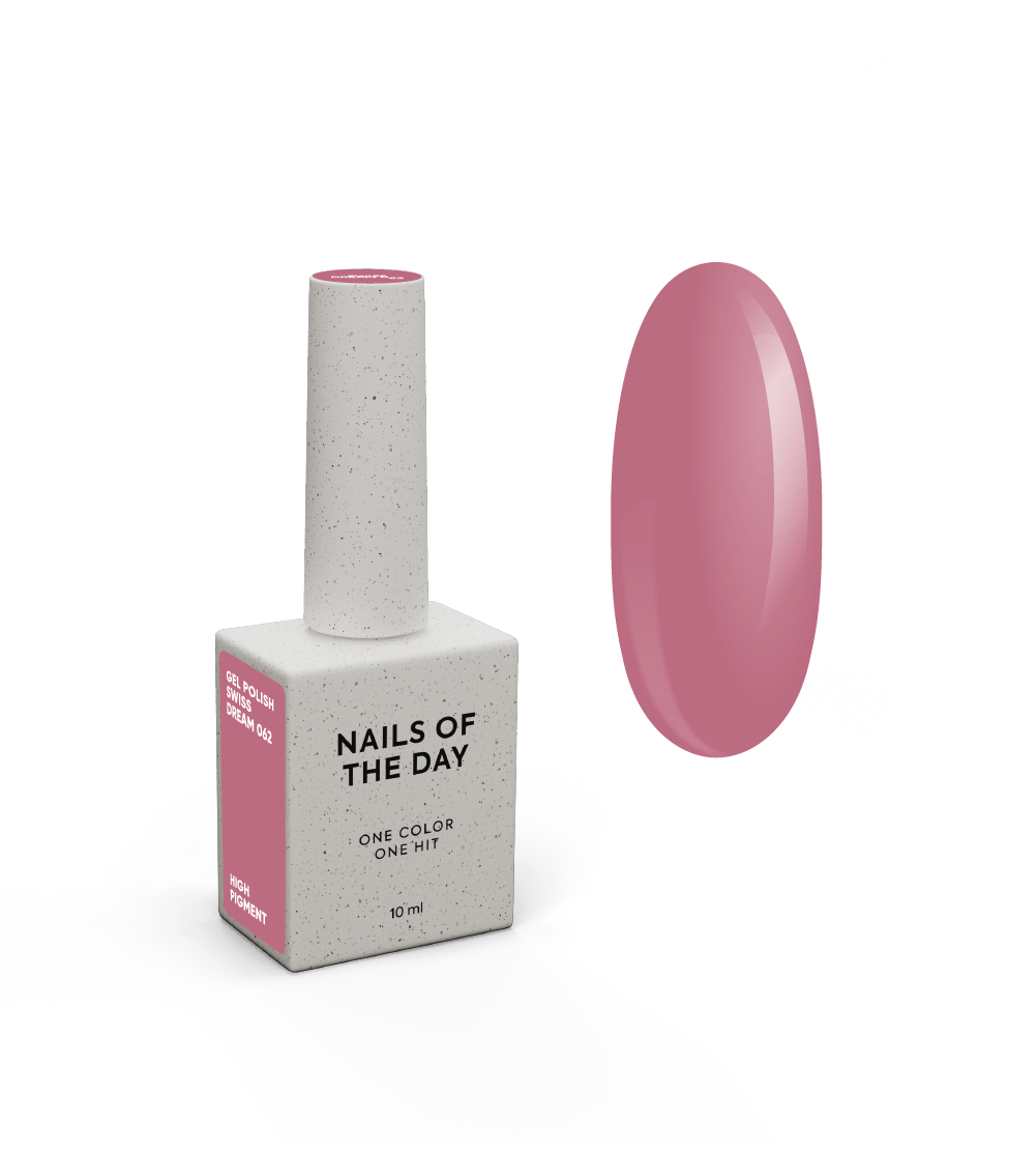 NAILSOFTHEDAY Gel Polish Swiss Dream — puuderroosa ühe kihi kattev geellakk, 10 ml