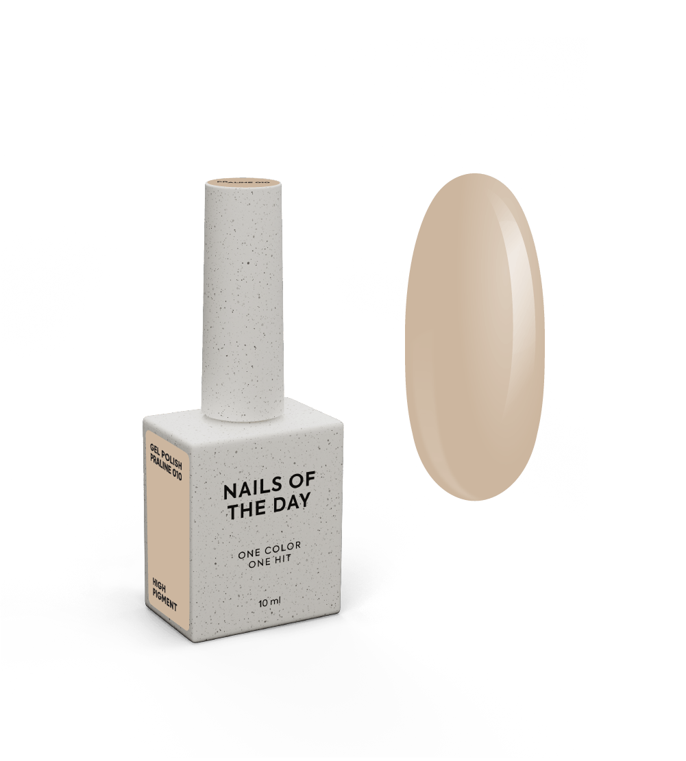 NAILSOFTHEDAY Geellakk Praline — helebeež ühe kihi kattev geellakk, 10 ml