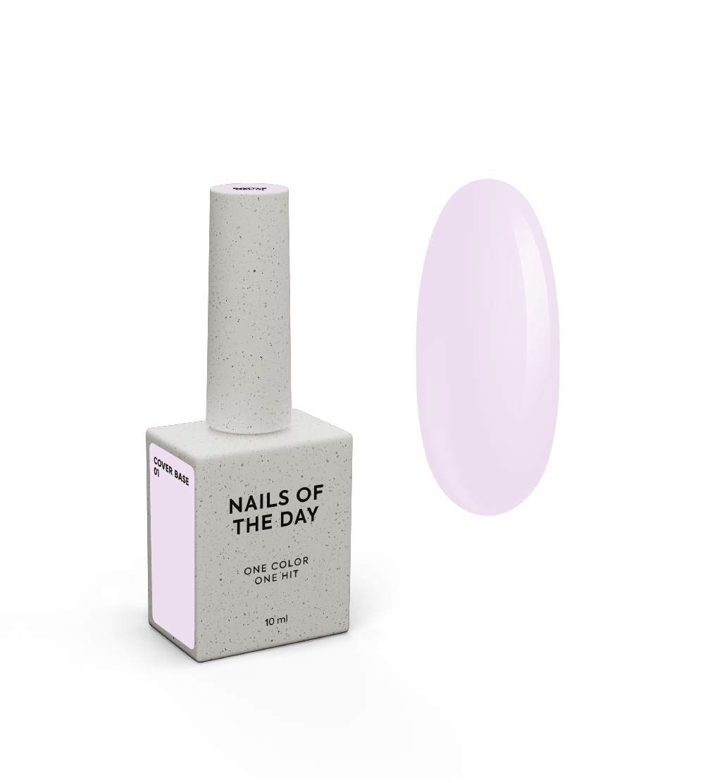 Nailsoftheday Cover base 01 — õrn roosakaslilla aluslakk küüntele, 10 ml