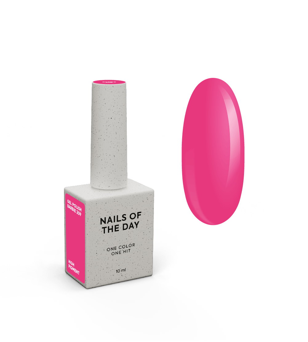 NAILSOFTHEDAY Gel Polish Barbie - spetsiaalne neoonroosa geellakk, mis kattub ühes kihis, 10 ml