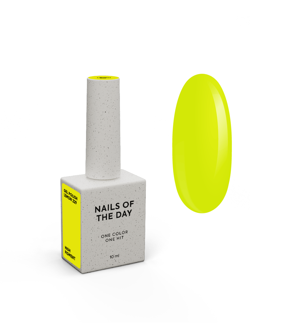 NAILSOFTHEDAY Gel Polish Lemon – spetsiaalne ühes kihis kattuv neoon-sidruni geellakk, 10 ml
