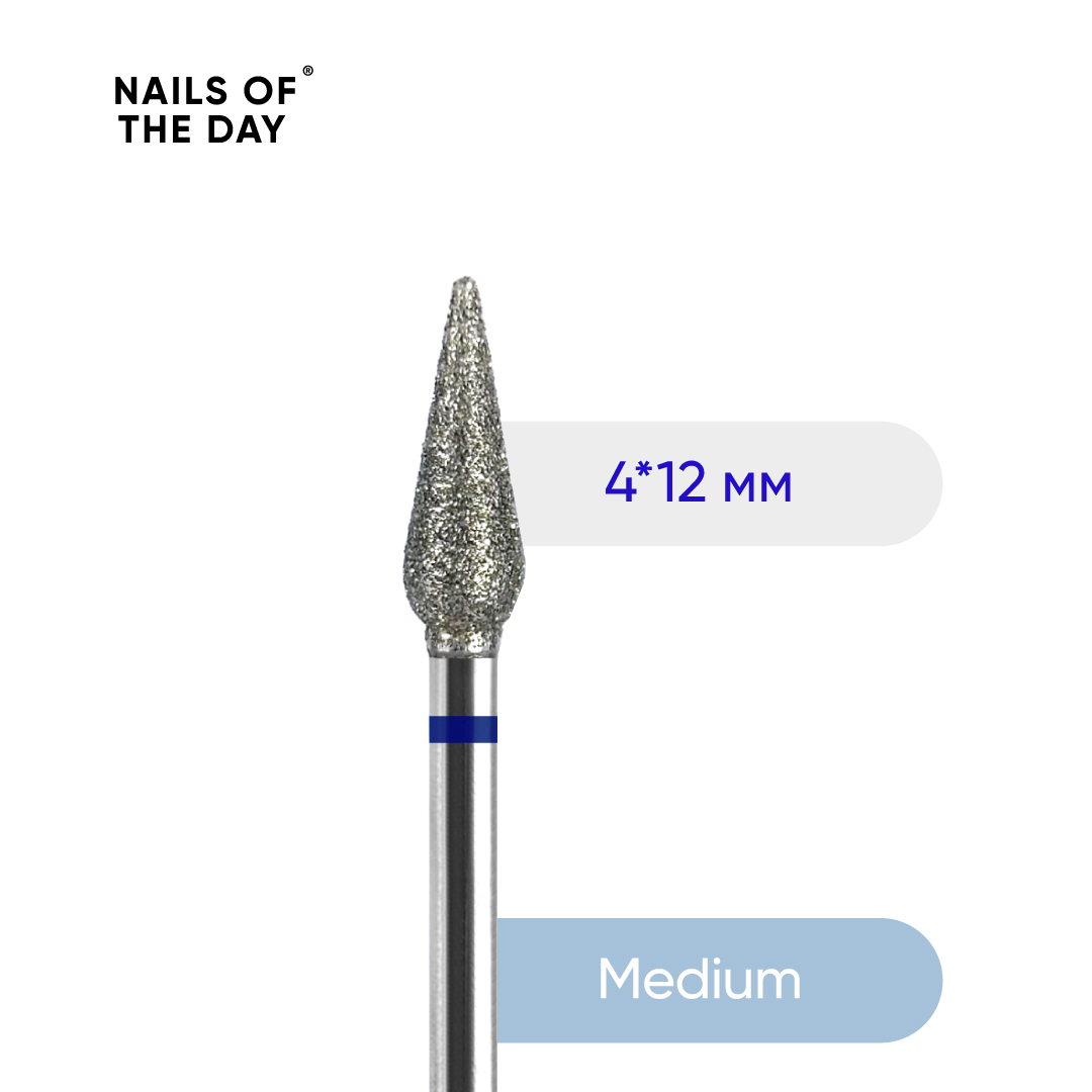 Nailsoftheday Porgandilõikur — kaubamärgiga lõikur teemantporgandisinine, 4*12 mm.