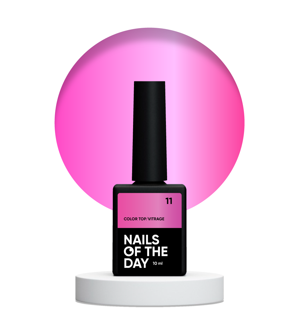 NAILSOFTHEDAY Color Top/Vitrage 11 — poolläbipaistev erkroosa vitraaž, 10 ml