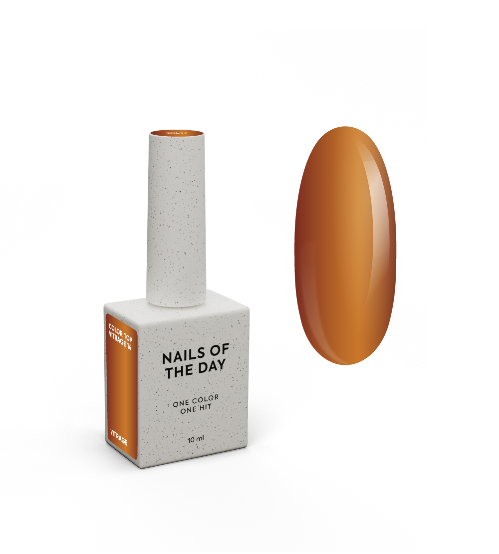 NAILSOFTHEDAY Color Top/Vitrage 14 — läbipaistev karamellist vitraaž, 10 ml