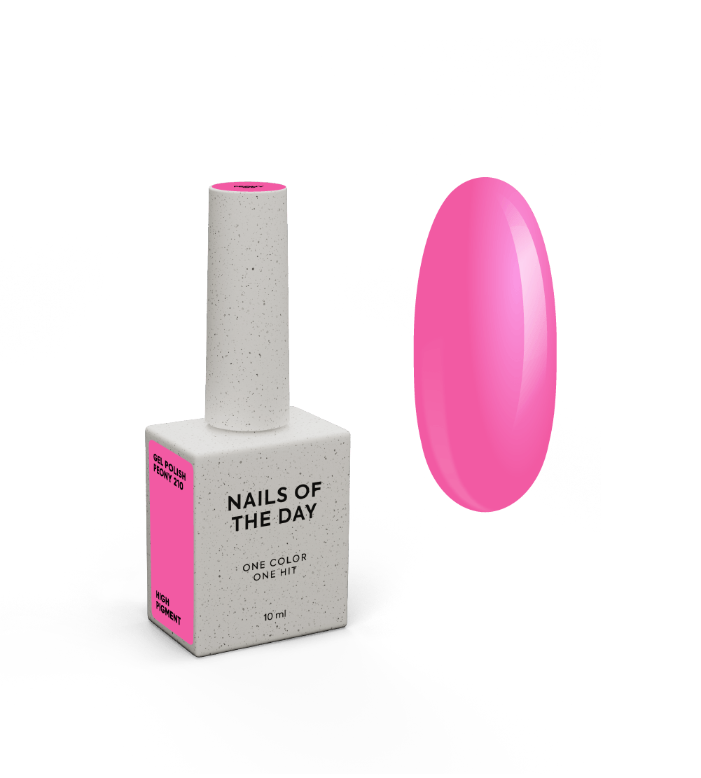 NAILSOFTHEDAY Geellakk Peony — soe, rikkalikult roosa ühe kihi kattev geellakk, 10 ml
