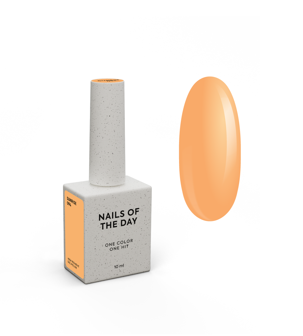 NAILSOFTHEDAY Gel Polish Sunrise — soe kollakas-kuum ühe kihi kattev geellakk, 10 ml