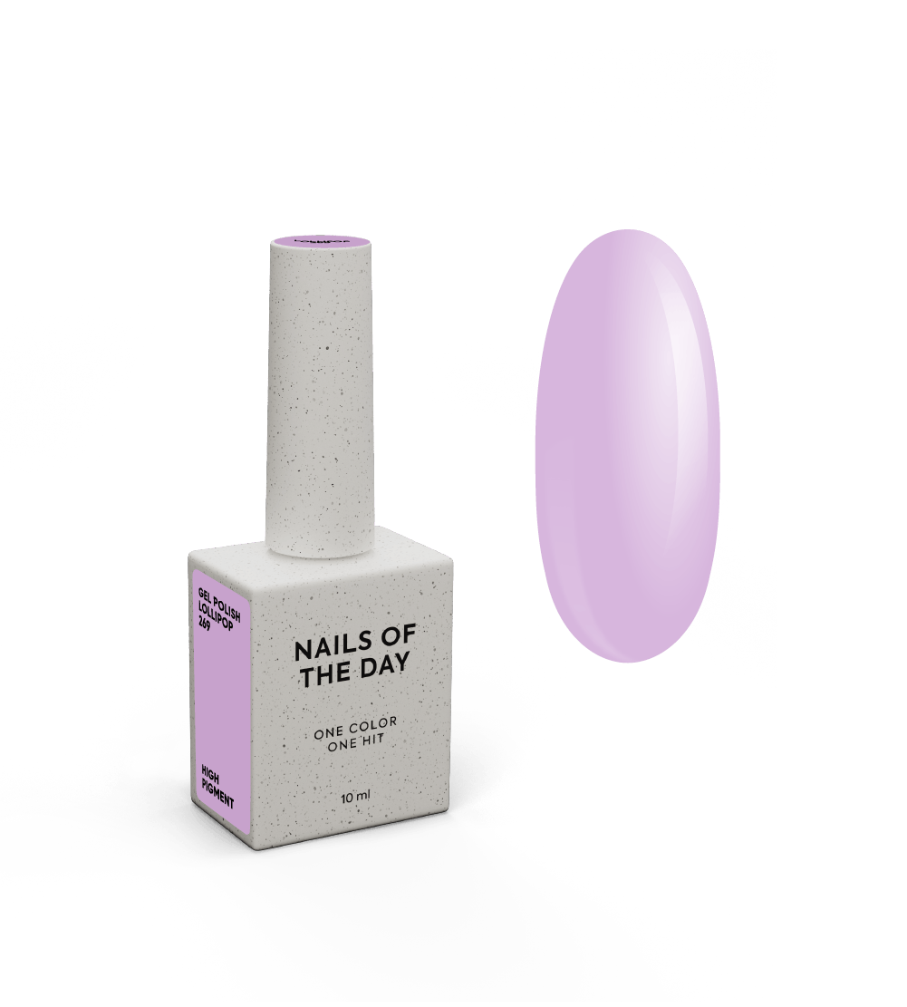 NAILSOFTHEDAY Gel Polish Lollipop — lilla pastelne ühe kihi kattev geellakk, 10 ml