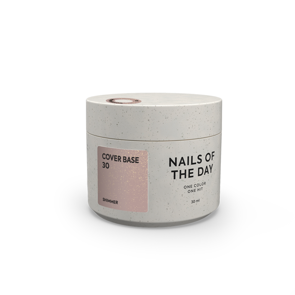 Nailsoftheday Cover base 30 shimmer — naturaalne nude alus kuldse säraga, 30 ml