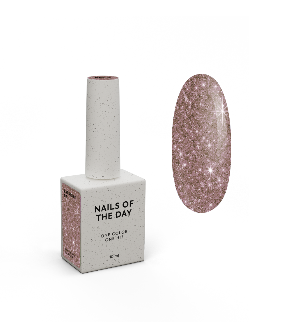 NAILSOFTHEDAY Geellakk Paradise 05 — grafiitpruun geellakk küüntele, mis katab ühe kihi, 10 ml