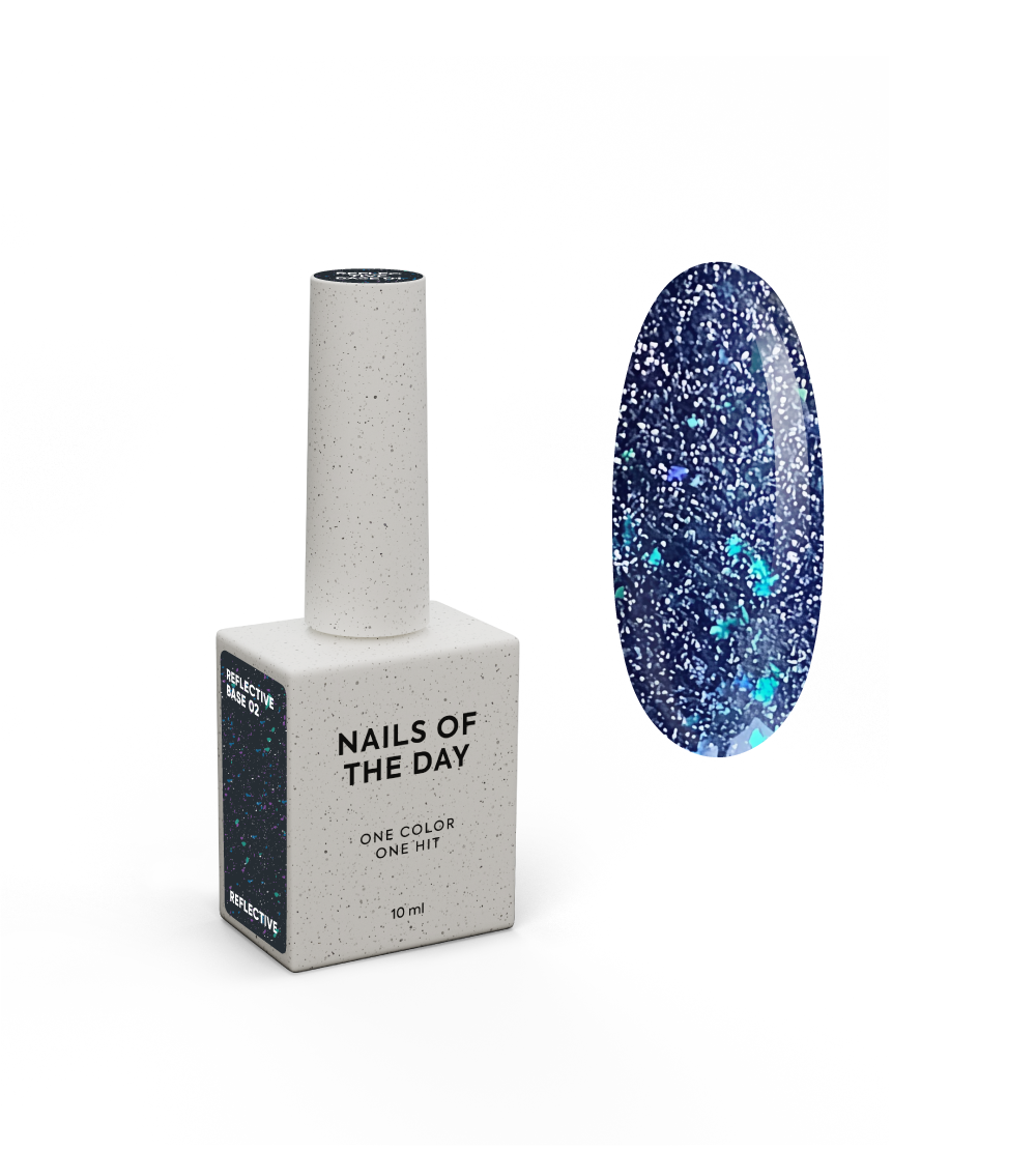 NAILSOFTHEDAY Reflective base 02 — helkiv alus shimmeriga, 10 ml