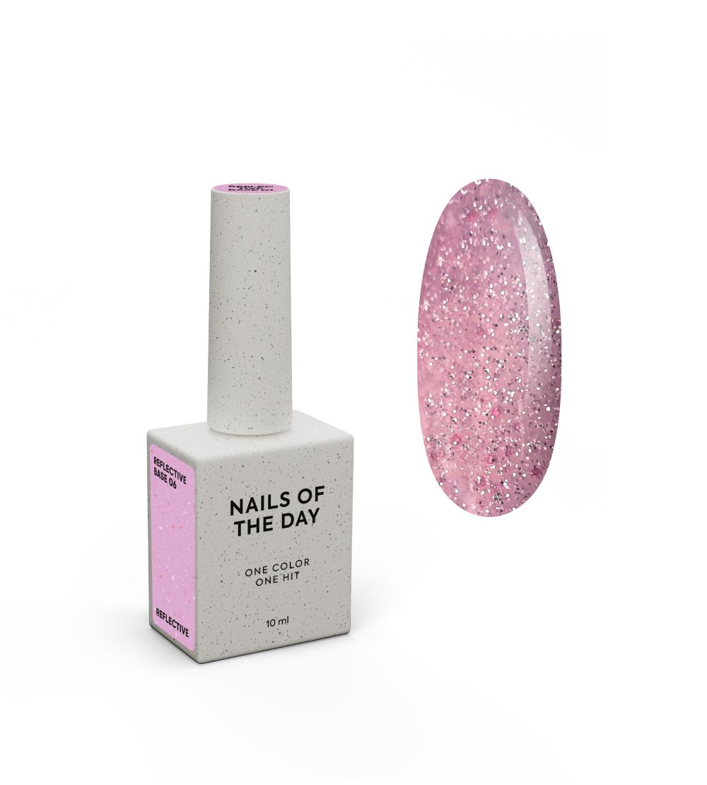 NAILSOFTHEDAY Reflective base 06 — helkiv alus shimmeriga, 10 ml