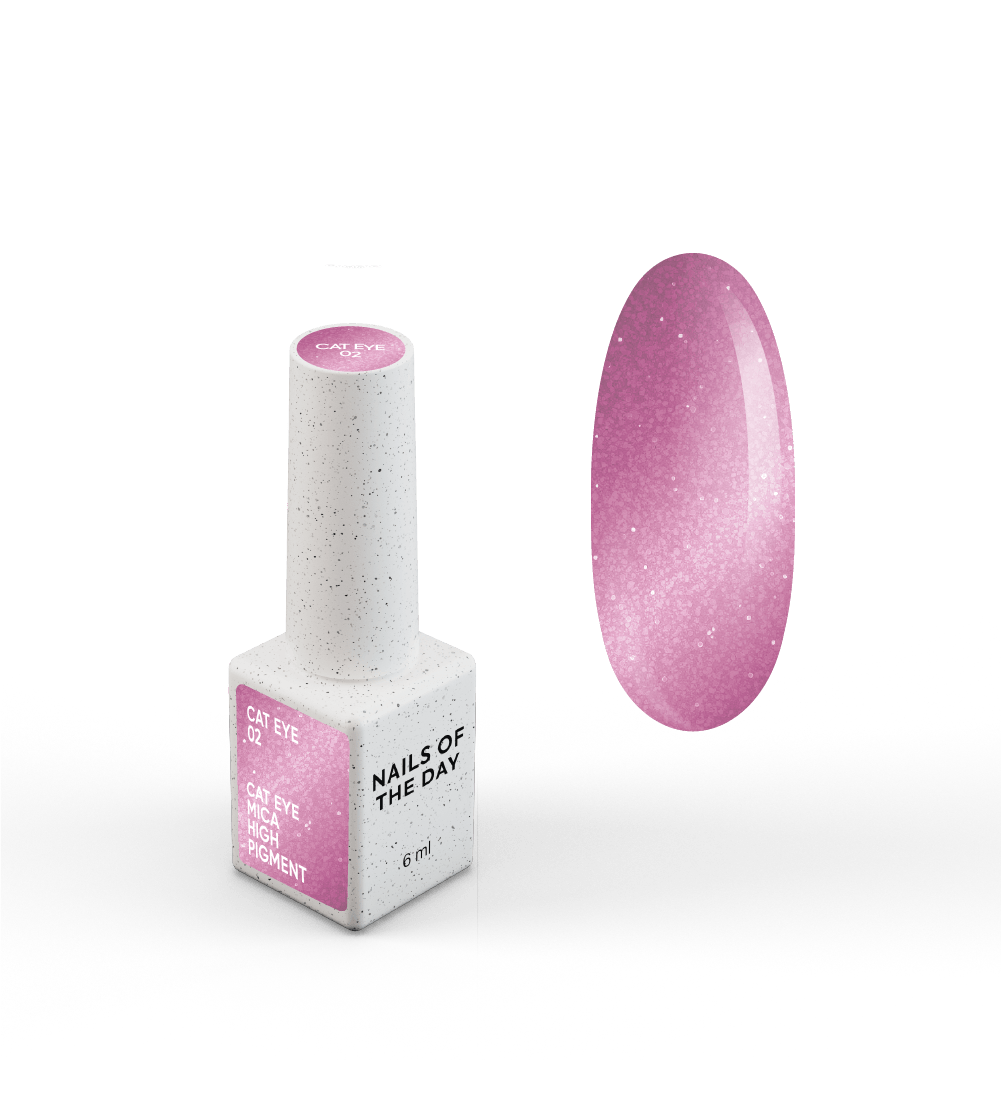 NAILSOFTHEDAY Geellakk Cat Eye 02 - roosa peensulav, valgust peegeldava efektiga geellakk kassisilm, mis kattub ühes kihis, 6 ml