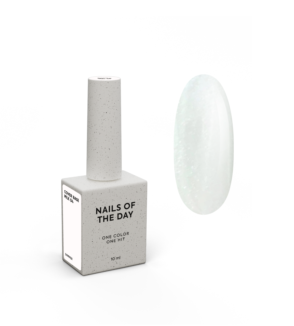 Nailsoftheday Cover base milk 04 shimmer — hõbedase säraga piimapõhi, 10 ml