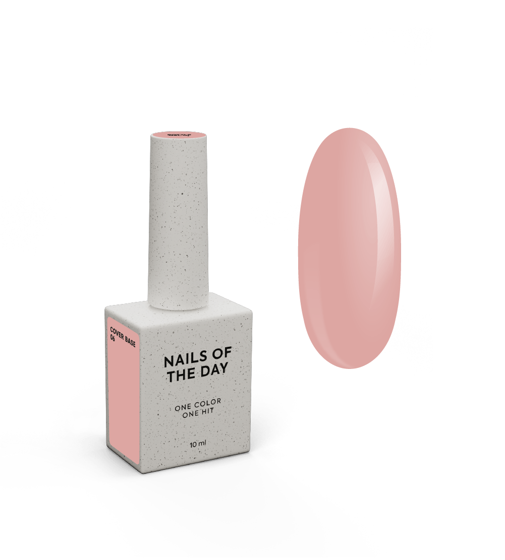 Nailsoftheday Cover base 06 — nude-virsikuvärvi aluslakk küüntele, 10 ml