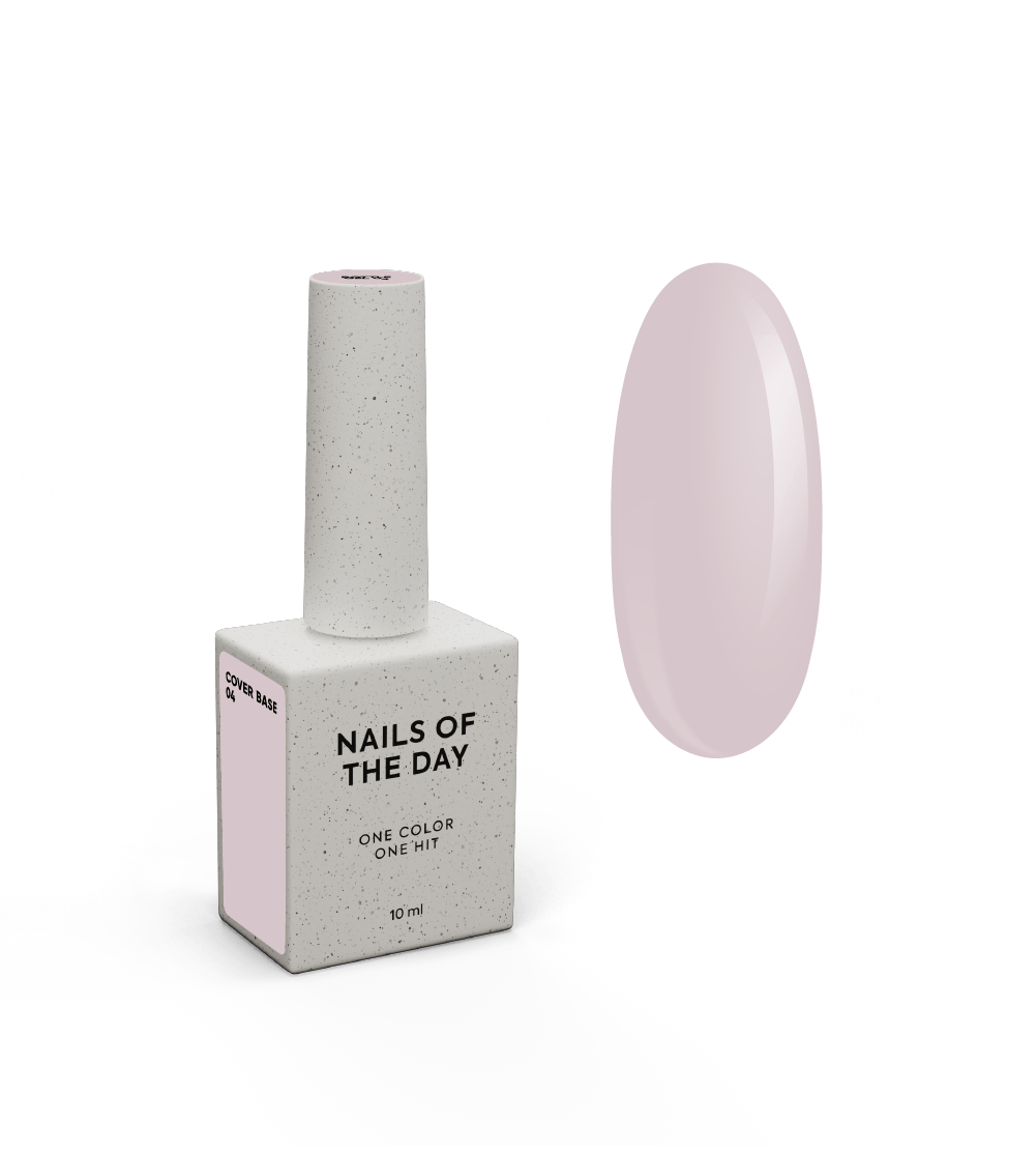 Nailsoftheday Cover base 04 — poolläbipaistev puuderroosa aluslakk küüntele, 10 ml