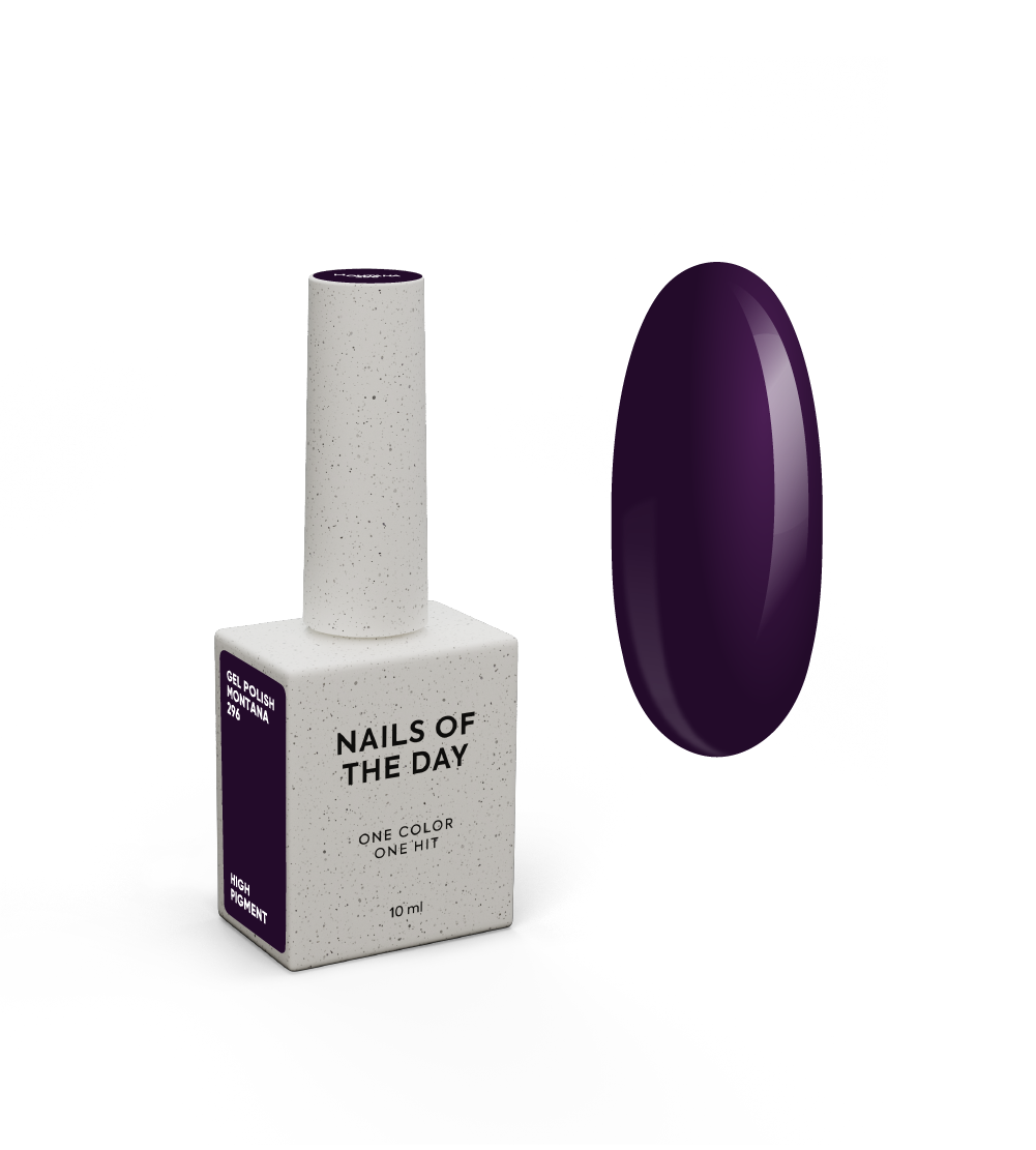 NAILSOFTHEDAY Geellakk Montana — ühes kihis kattuv tumelilla geellakk, 10 ml