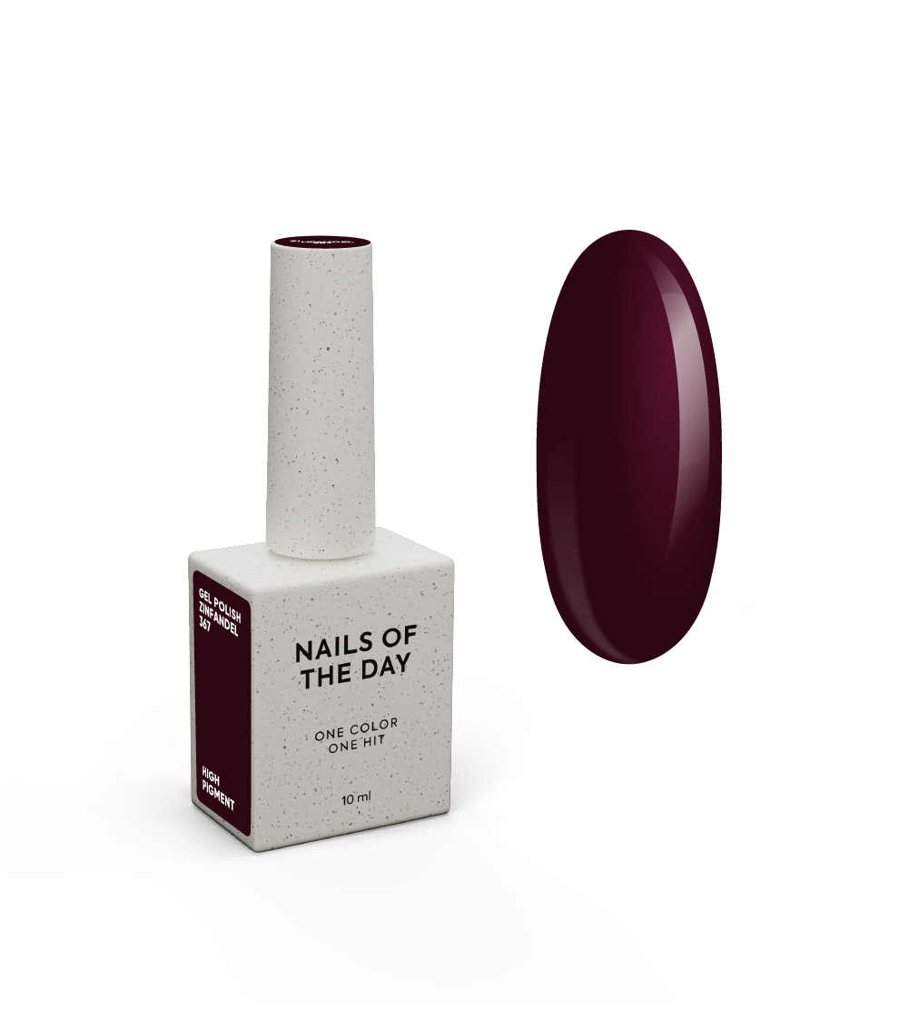 NAILSOFTHEDAY Geellakk Zinfandel — ühes kihis kattuv tume Burgundia geellakk, 10 ml