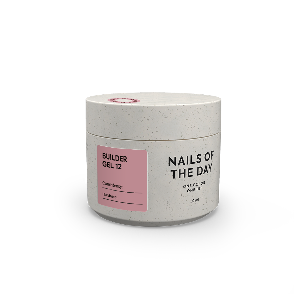 NAILSOFTHEDAY Builder Gel 12 — nude-roosa küünte pikendamise geel, 30 ml