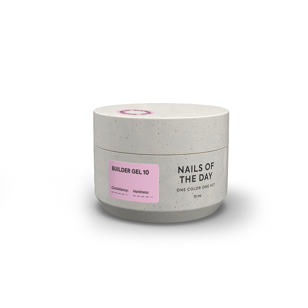 NAILSOFTHEDAY Builder Gel 10 — pink builder gel for nail extensions, 15 ml