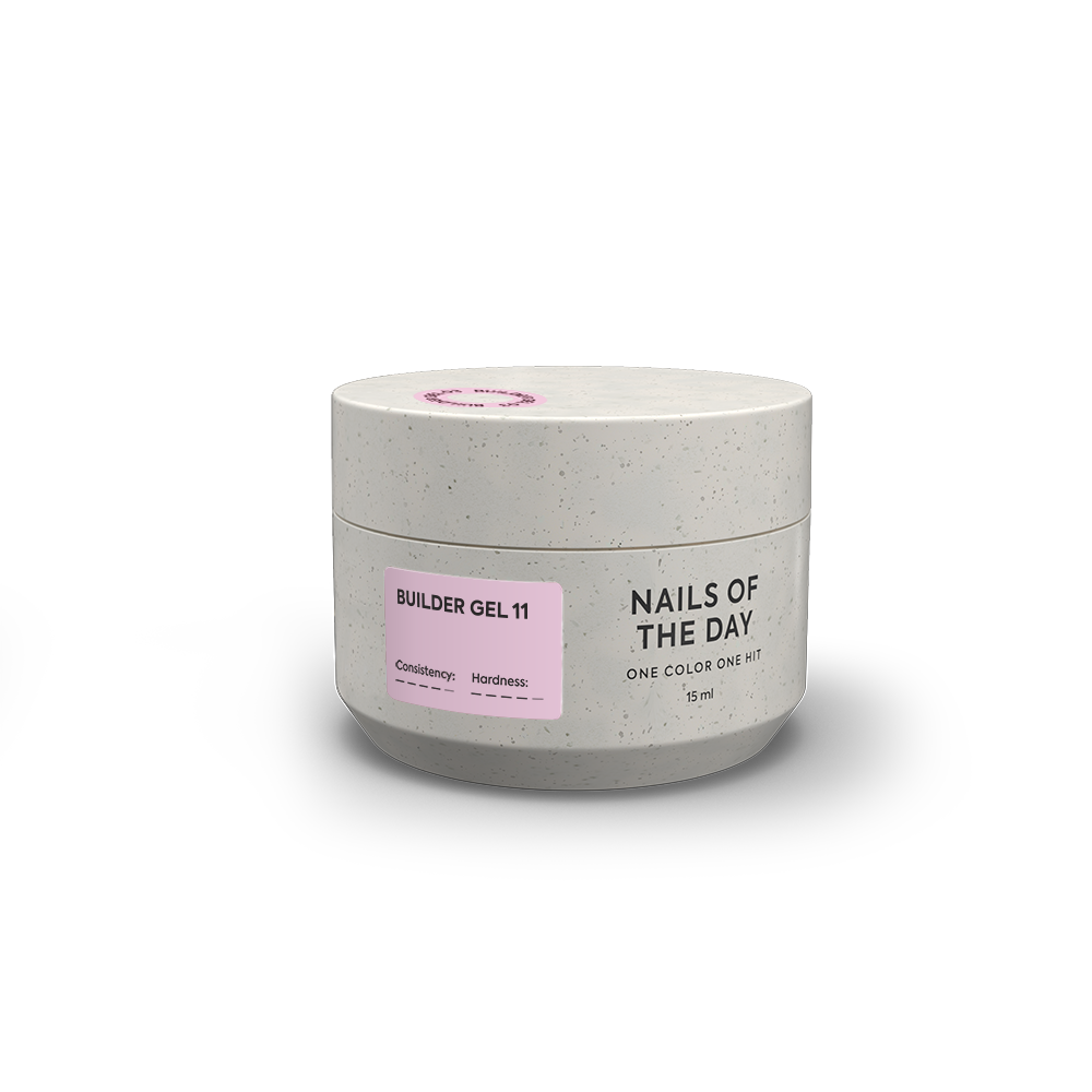 NAILSOFTHEDAY Builder Gel 11 — светло-розовый гель для наращивания ногтей, 15 мл