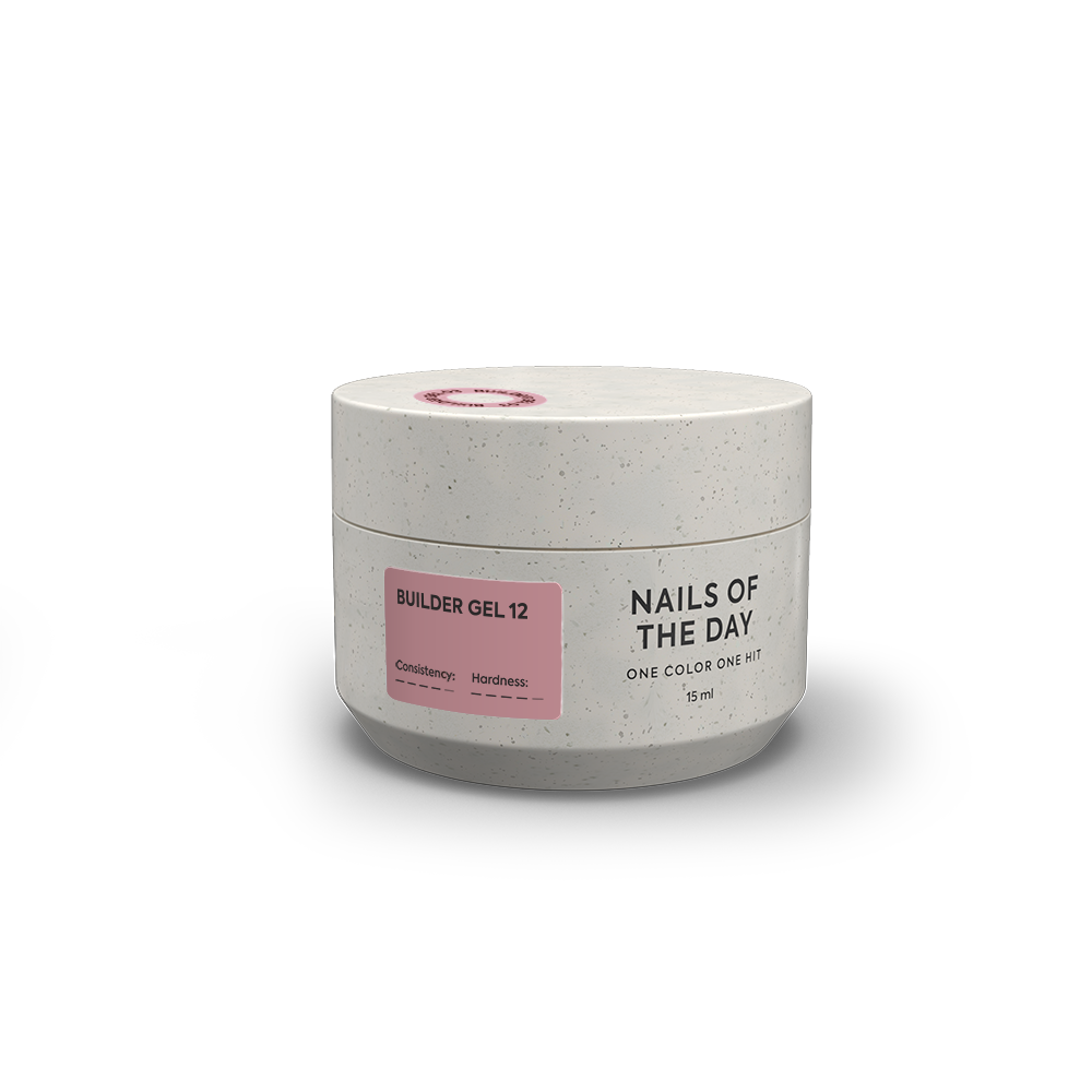 NAILSOFTHEDAY Builder Gel 12 — нюдово-рожевий гель для нарощування нігтів, 15 мл