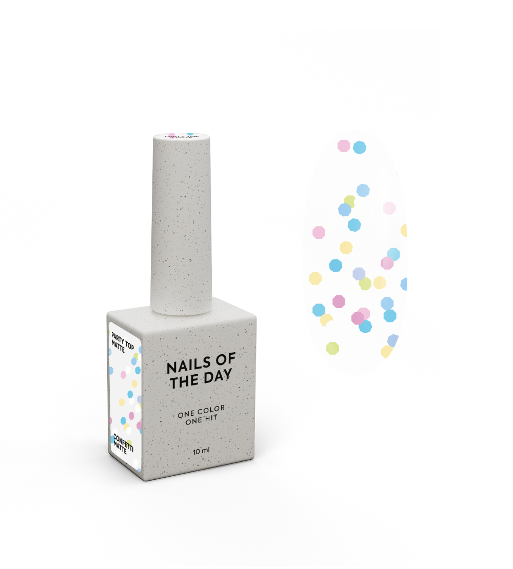 NAILSOFTHEDAY Party top matt - matt topp neoonkuusnurkadega, ilma kleepuva kihita ja UV-filtriteta, 10 ml