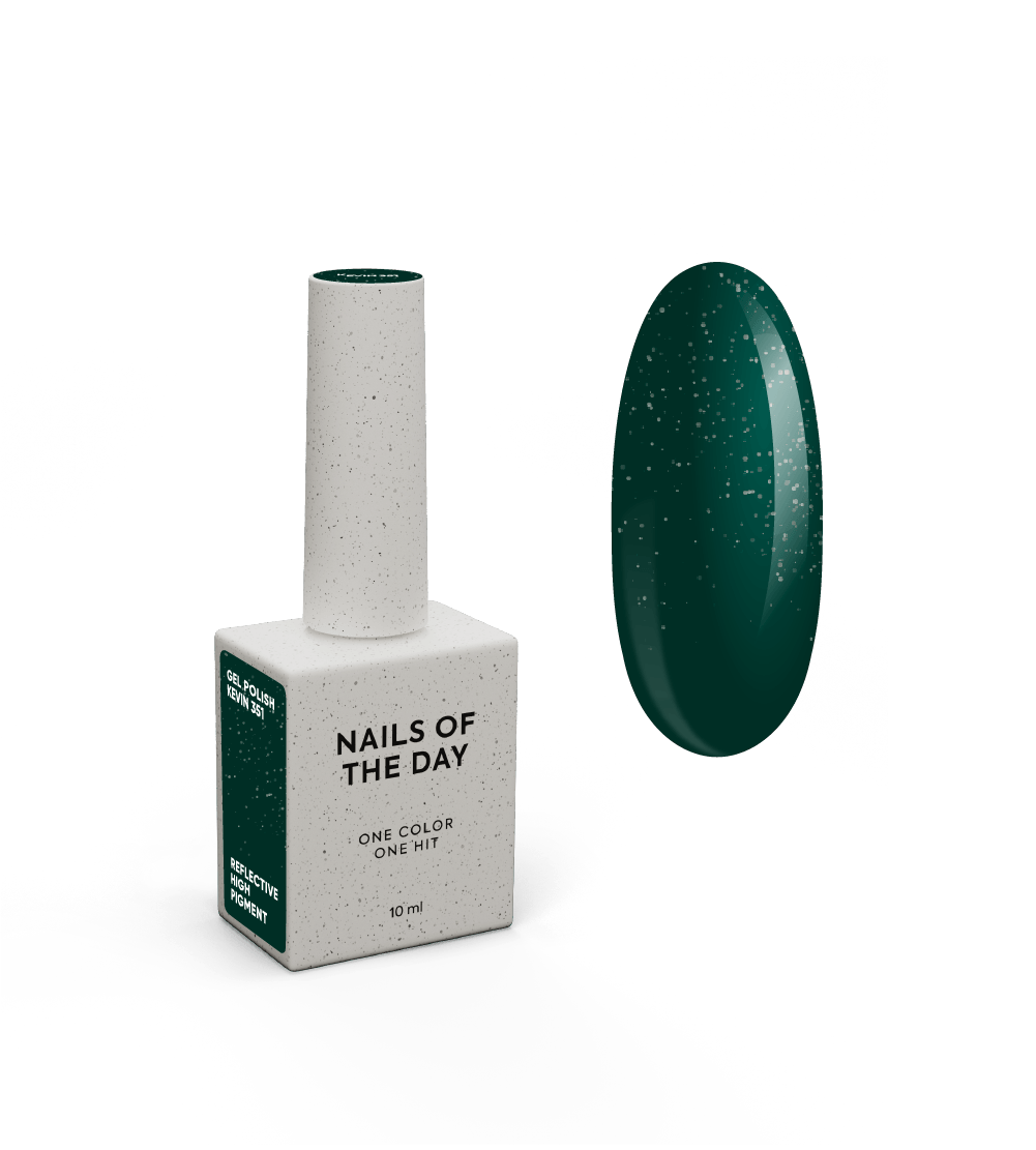 NAILSOFTHEDAY Geellakk Kevin — roheline peegeldav geellakk küüntele, 10 ml