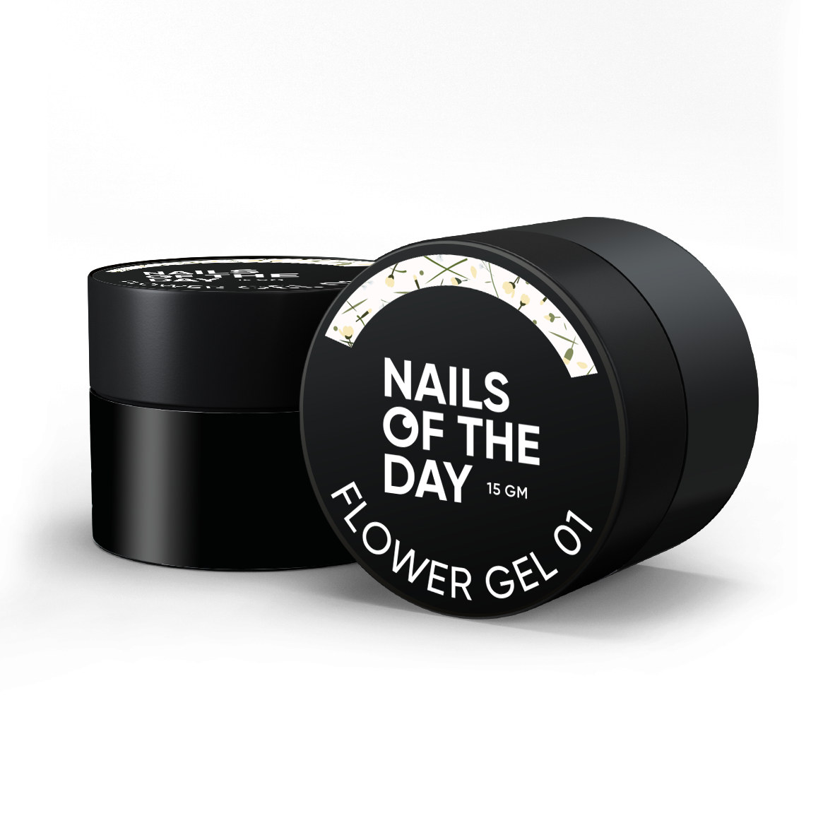 NAILSOFTHEDAY Build gel Flower 01 — прозорий будівельний гель з сухими квіточками для нігтів, 15 мл