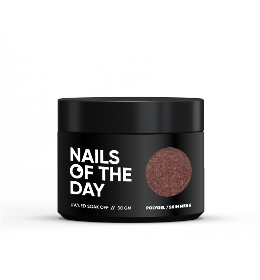 NAILSOFTHEDAY Polygel shimmer 06 — nude polygel with shimmer, 30 g