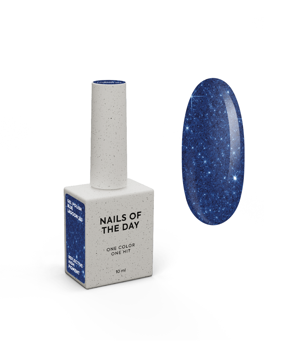 NAILSOFTHEDAY Geellakk Blue Lagoon — sinine peegeldav geellakk küüntele, 10 ml