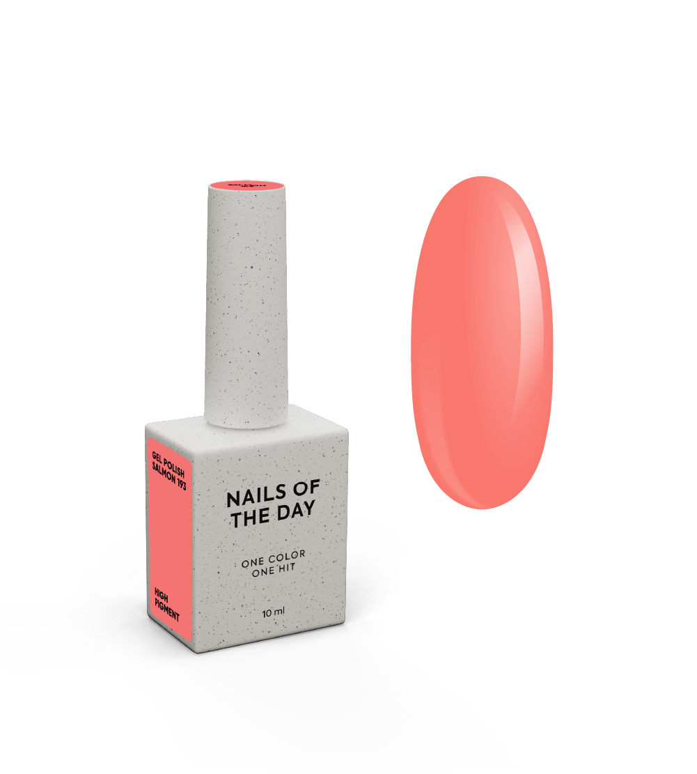 NAILSOFTHEDAY Geellakk Salmon — lõhe geellakk, mis kattub ühes kihis, 10 ml