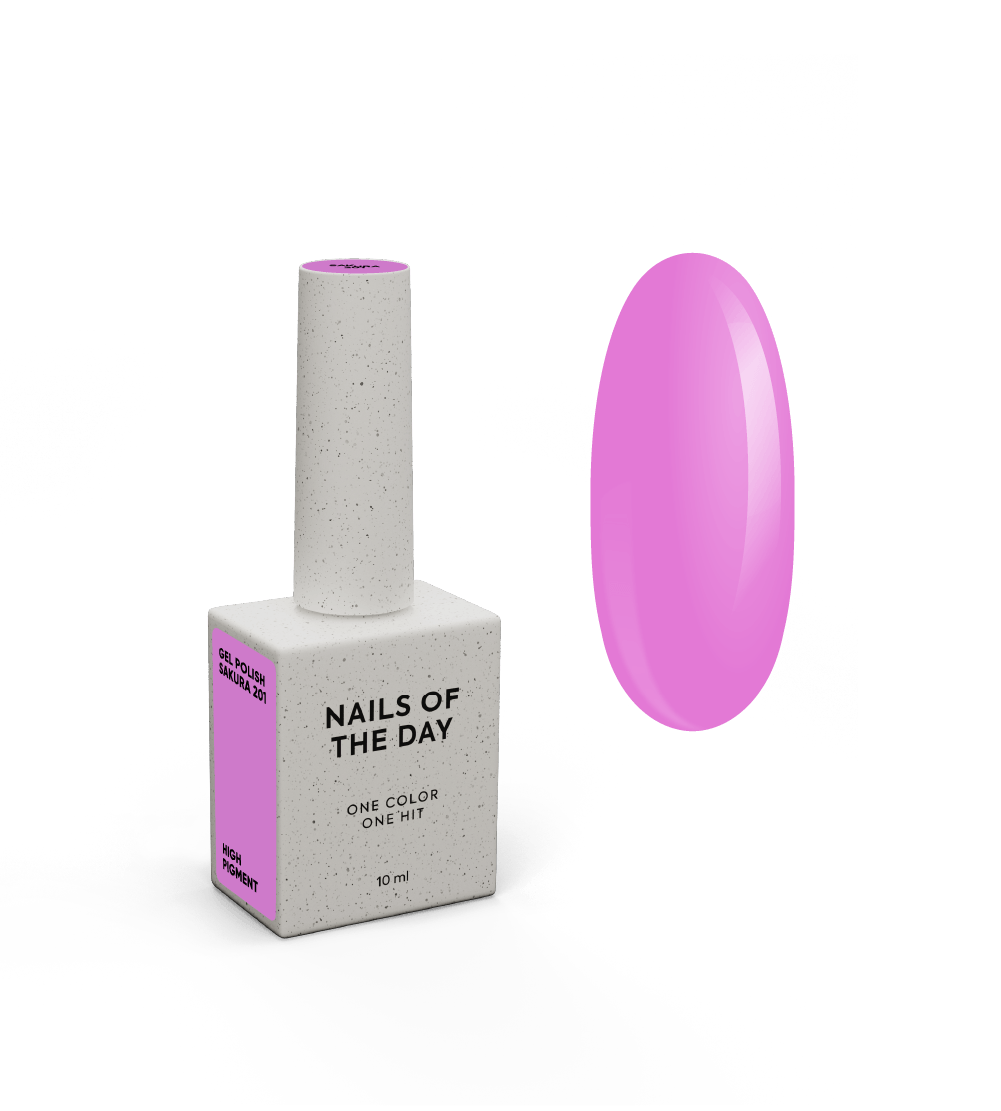 NAILSOFTHEDAY Geellakk Sakura — ühes kihis kattuv lillakas-pastelne geellakk, 10 ml