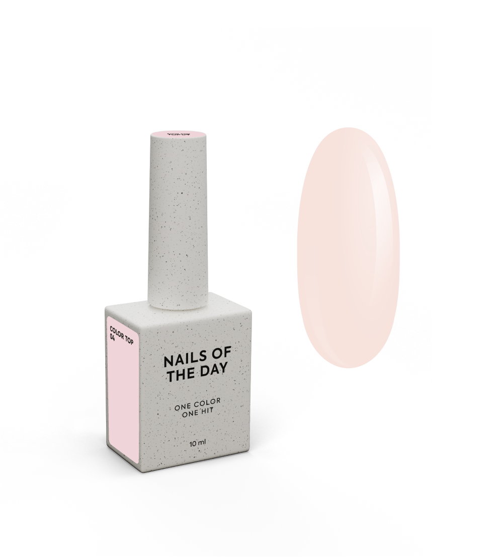 NAILSOFTHEDAY Color top 04 — hele-beež pealislakk ilma kleepuva kihita küüntele, 10 ml